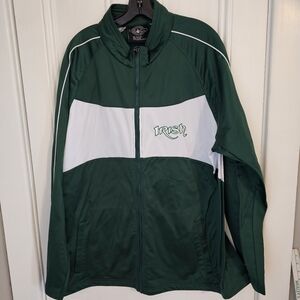 Charles River Apparel Irish Mens 3XL Full Zip Fleece Lined Jacket Green White